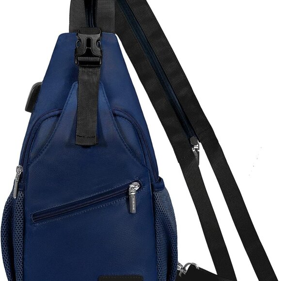 Women Nylon Sling Bag Crossbody Backpack Travel Daypack with USB Port - Picture 1 of 6